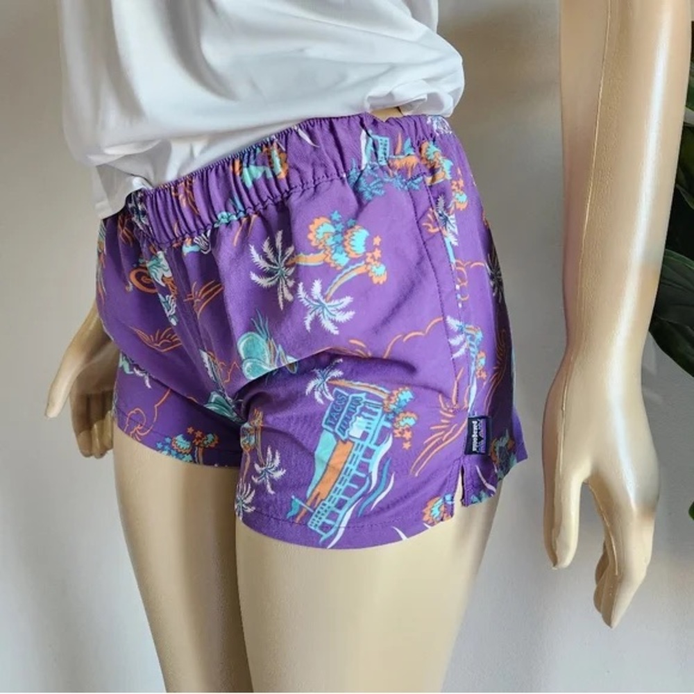 Patagonia Purple Graphic Women's Athletic Shorts
